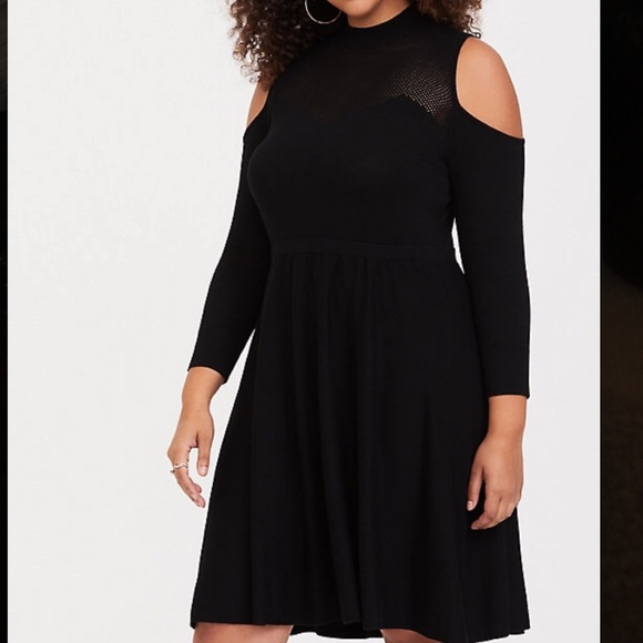 torrid Dresses & Skirts - Torrid mesh cold shoulder dress